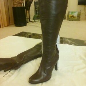 Ralph Lauren above the knee brown cuff boots